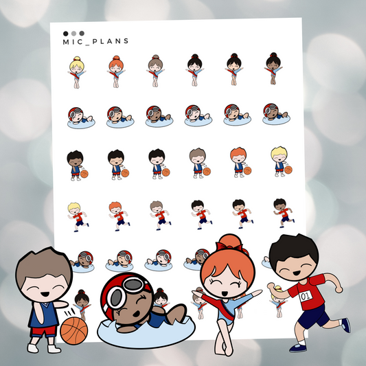 Team USA Sports Olympic 2024 Planner Character Sticker