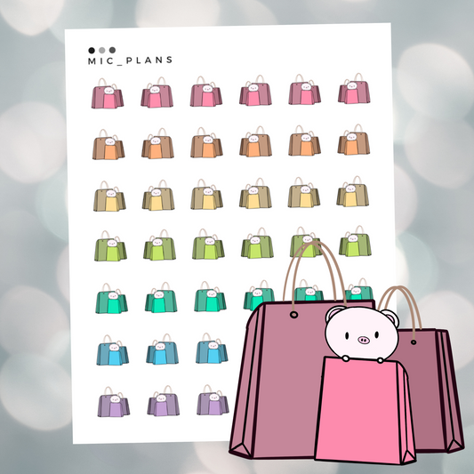 Q2 Colorway Shopping Pig Planner Character Sticker