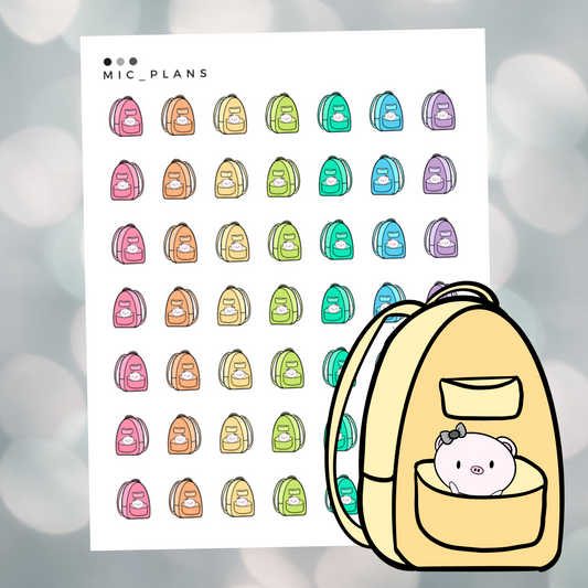 Q2 Colorway Backpack Pig Planner Character Sticker